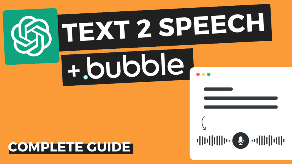 A thumbnail showing how to connect OpenAI's text-to-speech model with Bubble.