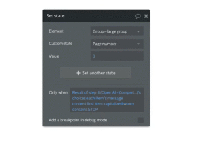 set page number custom state