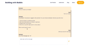 chat interface with memory functionality