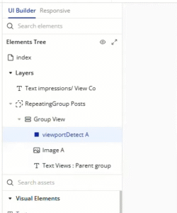 add viewport detector object inside repeating group